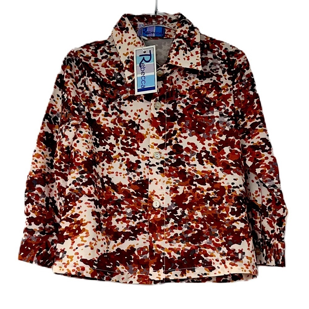 NWT Rebecca multi color button down blouse size 5